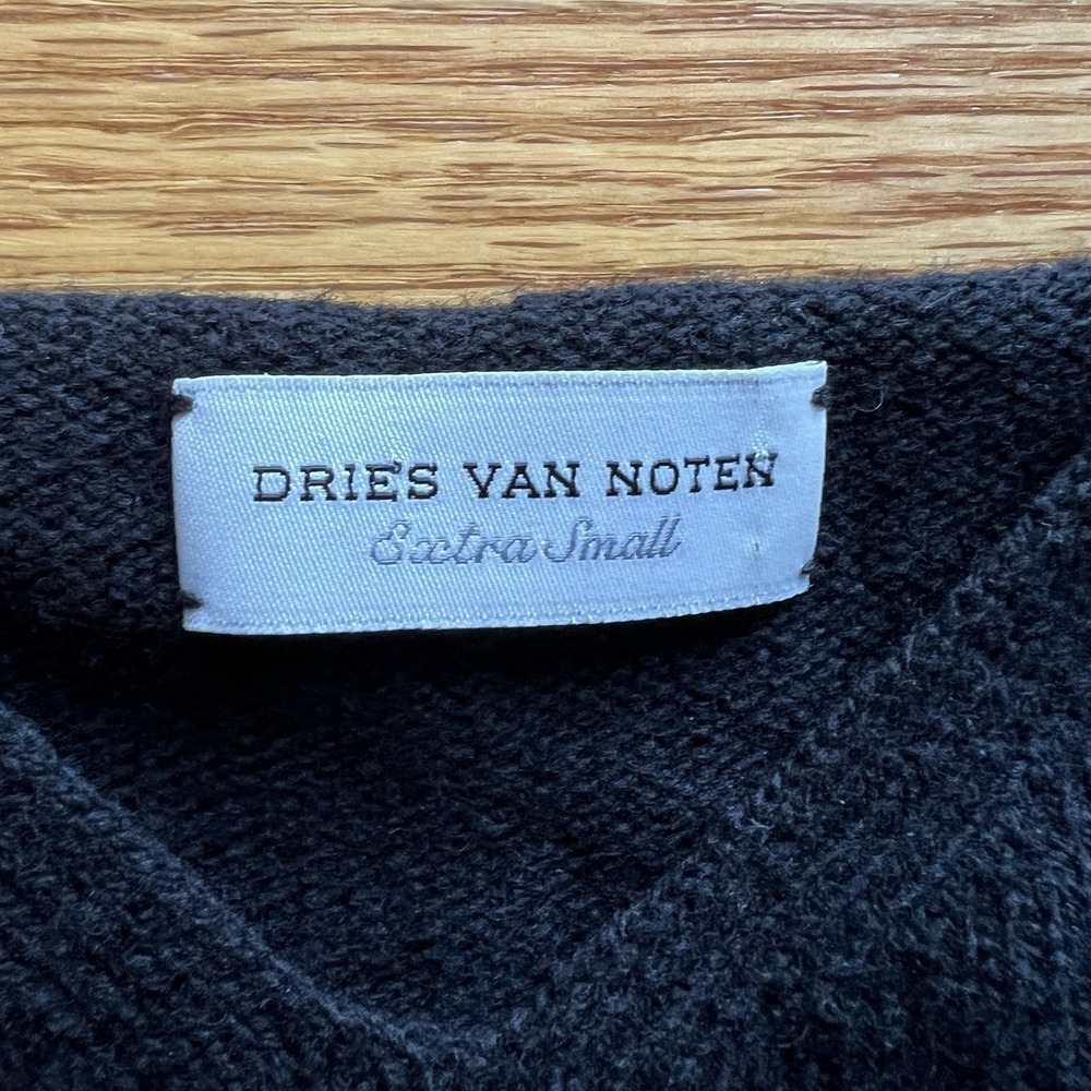 Dries Van Noten Merino Wool Cold Shoulder Sweater Black Women Sz XS‎ Sexy Chic - Picture 5 of 12